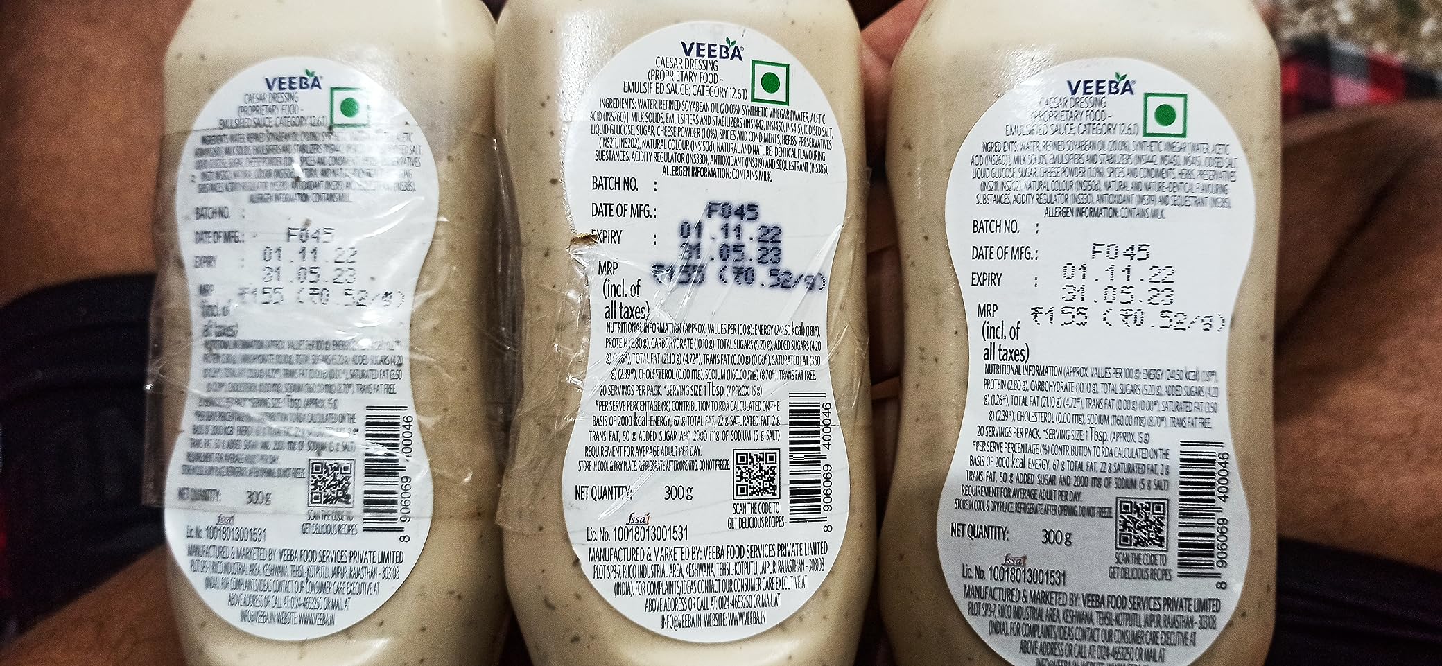 Veeba Salad Dressings, Caesar Dressing, 300g (Pack of 3) Amazon.in