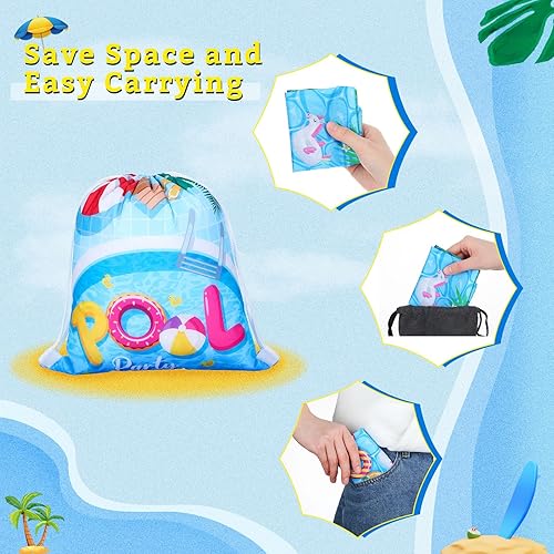 Miniatura 5 de Panelee Bolsas con cordón para fiestas en la piscina, decoraciones de playa para niñas y niños, suministros de fiesta en la piscina (27 piezas)