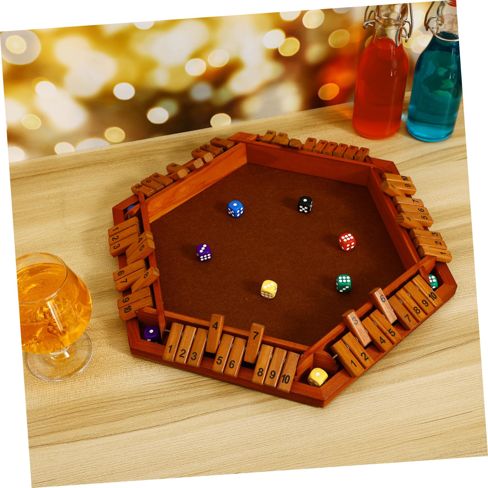 Juego de Mesa de Madera de 6 Caras para Matemáticas