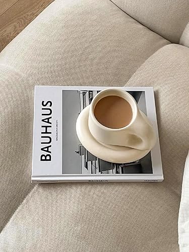 Miniatura 6 de Chubby - Taza de café de cerámica creativa negra, bonita taza de café reutilizable, bandeja de nube para tazas estéticas de oficina y hogar, 10