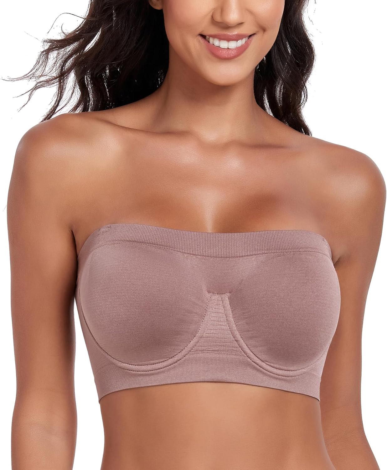 Women‘s Underwire Strapless Multiway Bra Bandeau Seamless Supportive Bras Non Padded Top - Image 5