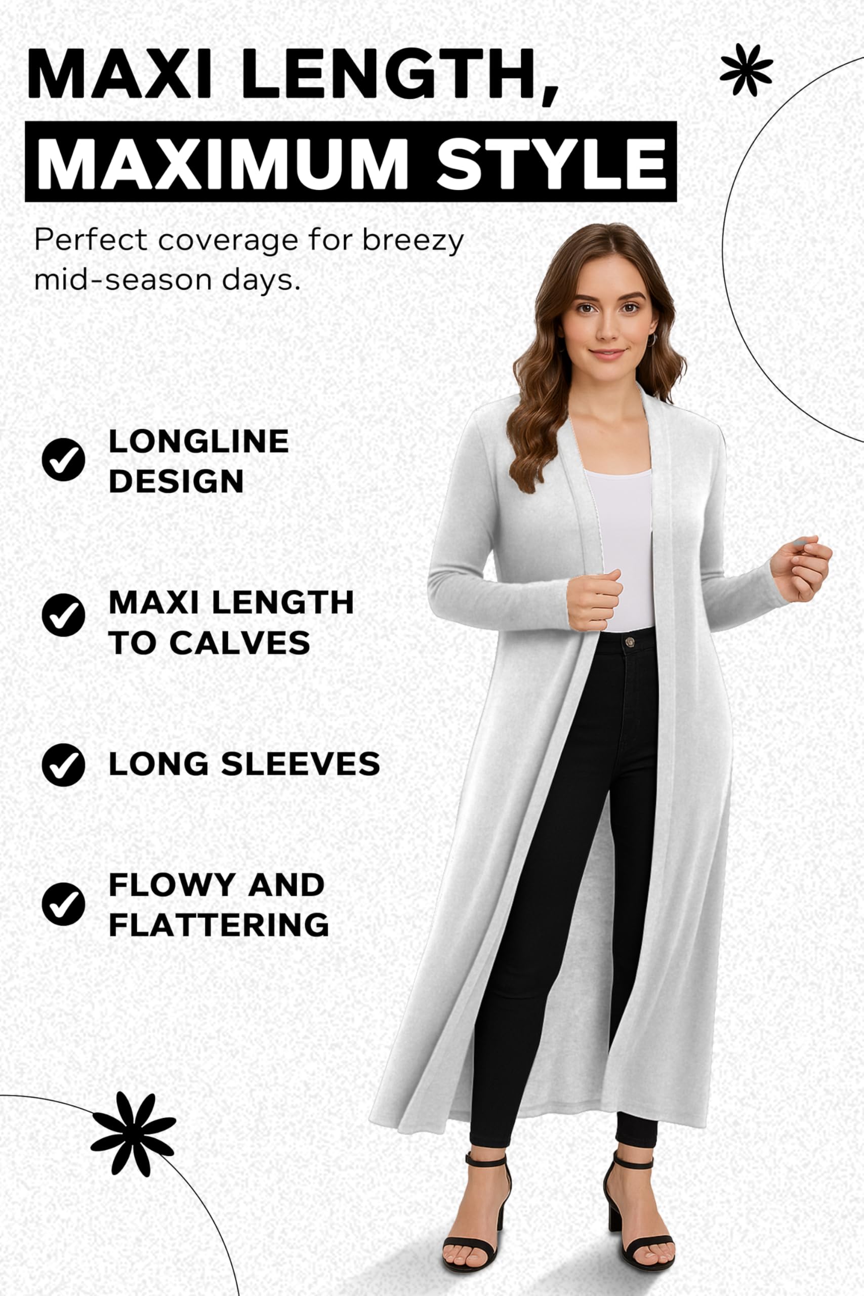 Re Tech UK Maxi Cardigan a Maniche Lunghe - con Colletto ed Aperto sul Davanti