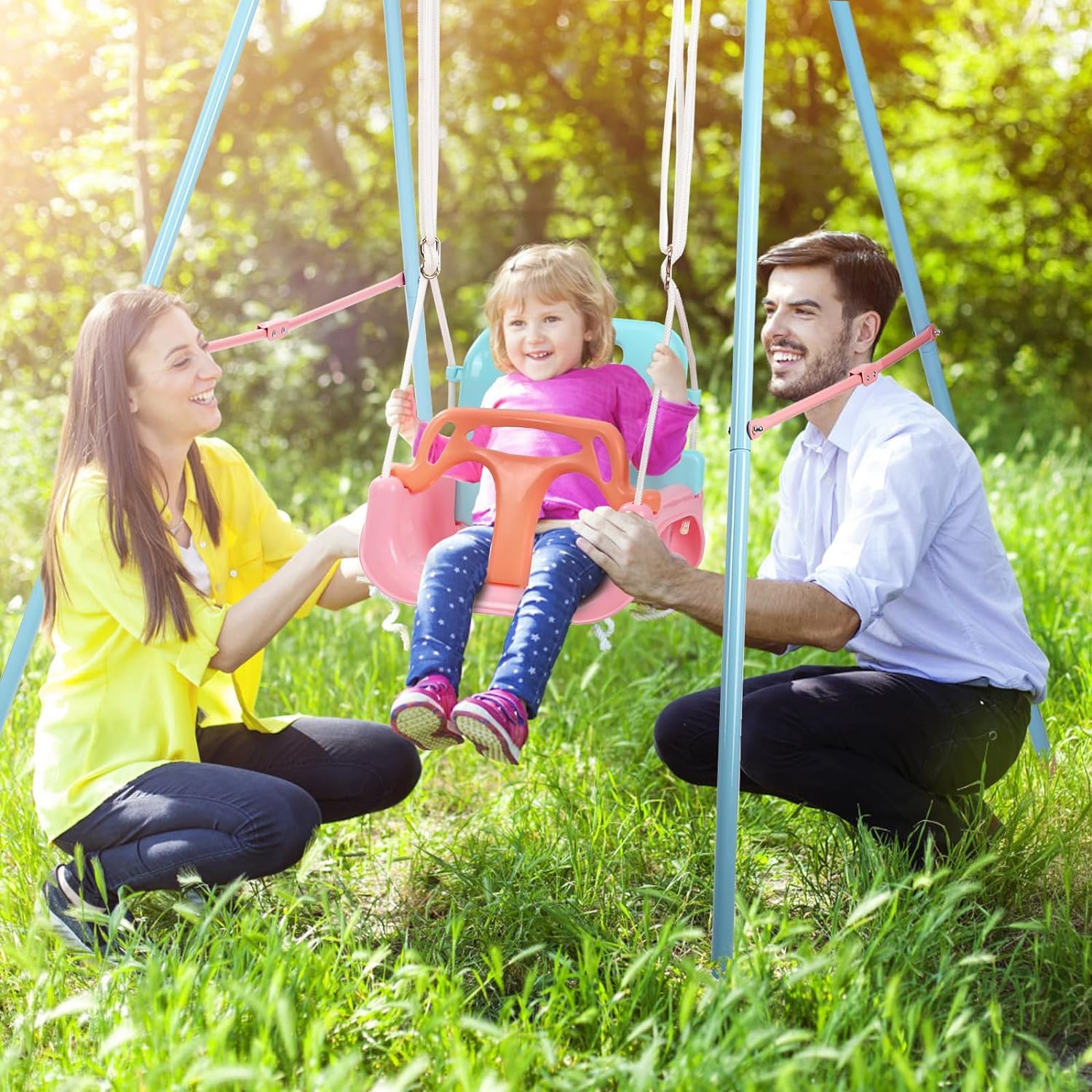 Altalena per bambini 3 in 1 per interni ed esterni con struttura, altalena per bambini con supporto in metallo, altalena per bambini da 6 mesi a 10 anni Altalena per bambini 3 in 1 per interni ed esterni con struttura, altalena per bambini con supporto in metallo, altalena per bambini da 6 mesi a 10 anni