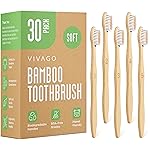 VIVAGO Bamboo Toothbrushes 30 Pack - BPA Free Soft Bristles Toothbrushes, Eco-Friendly, Natural Wooden Toothbrush