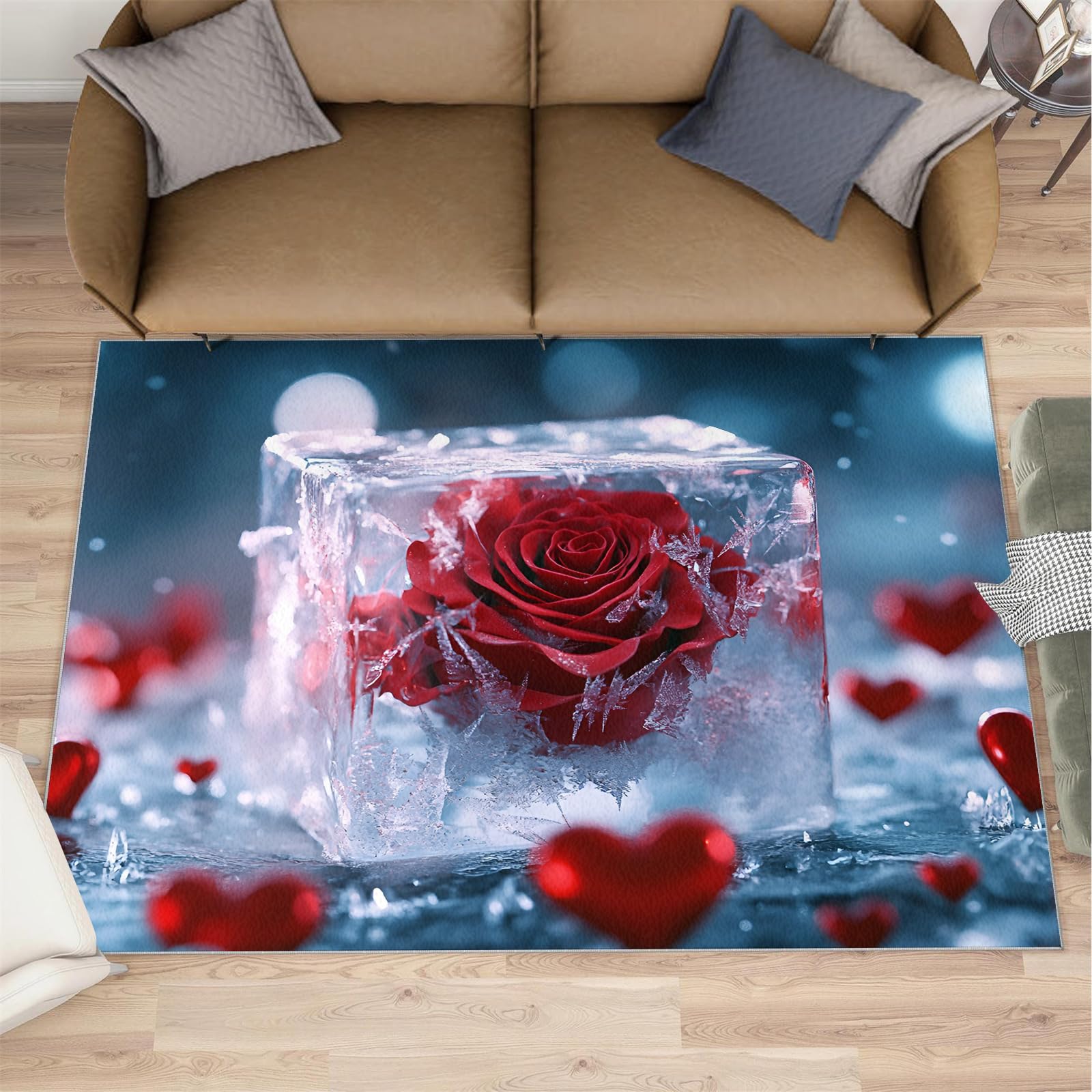 Tapis de salon floral pour créer un coin lecture doux et sécurisé dans la chambre