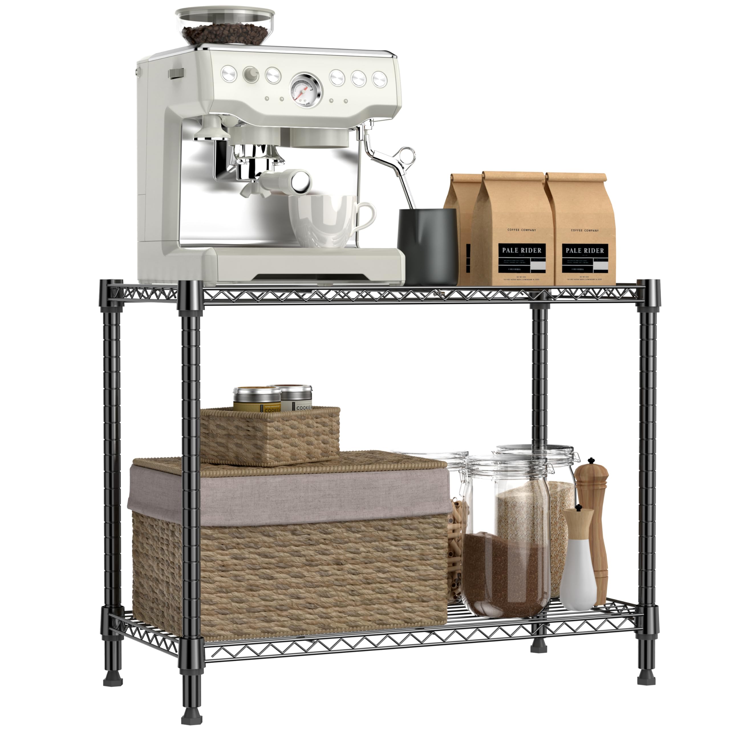 Amazon.com: IZEUK 2 Tier Adjustable Metal Storage Shelving Unit
