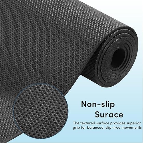 Miniatura 7 de Paquete de 10 alfombrillas de yoga a granel, 2.677 x 0.945 x 0.157 in de grosor, alfombrillas de yoga negras para niños y adultos, antideslizante,