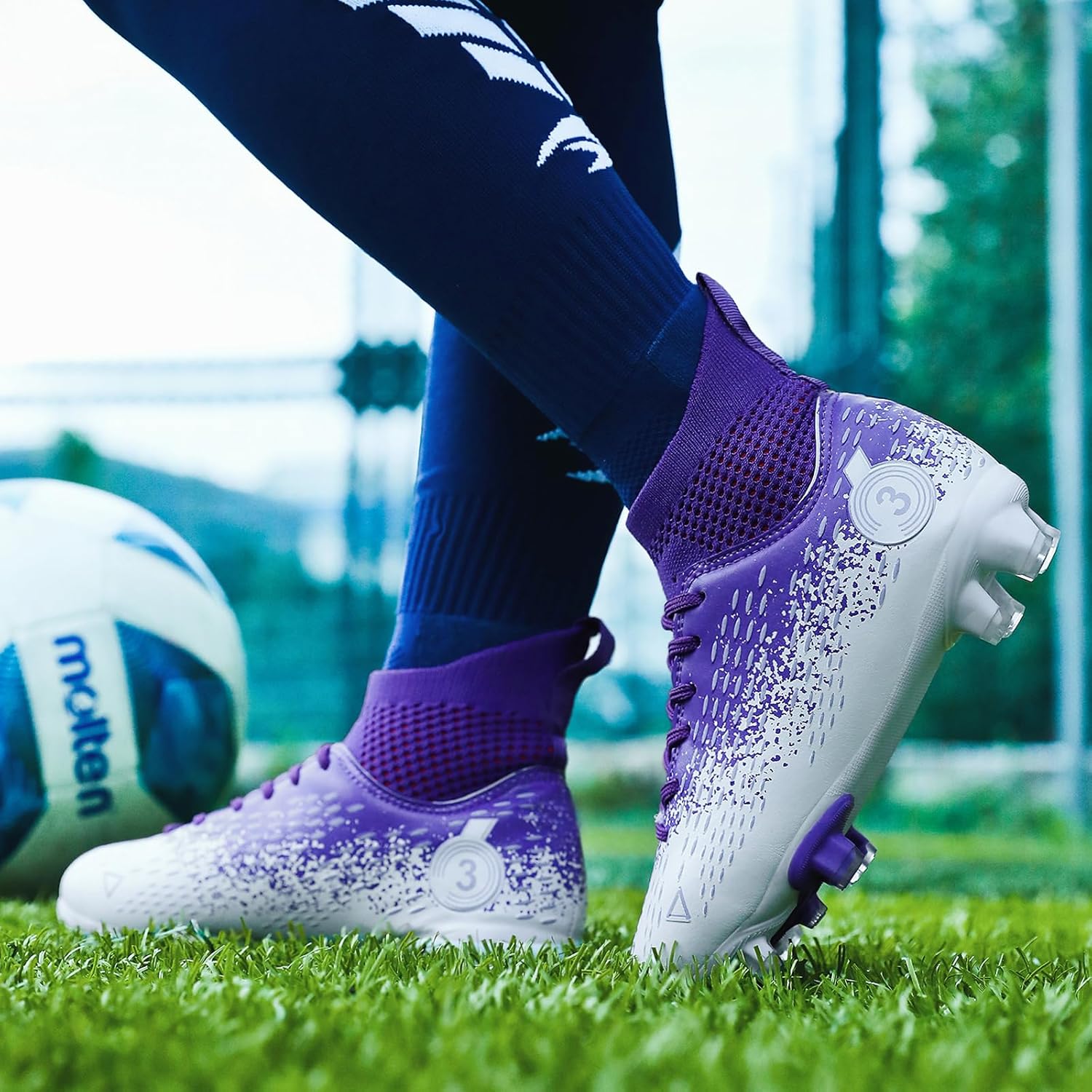 Boys gorls Soccer Cleats Shoes Kids Football clests (Toddler/Litter Kid/Big Kid)