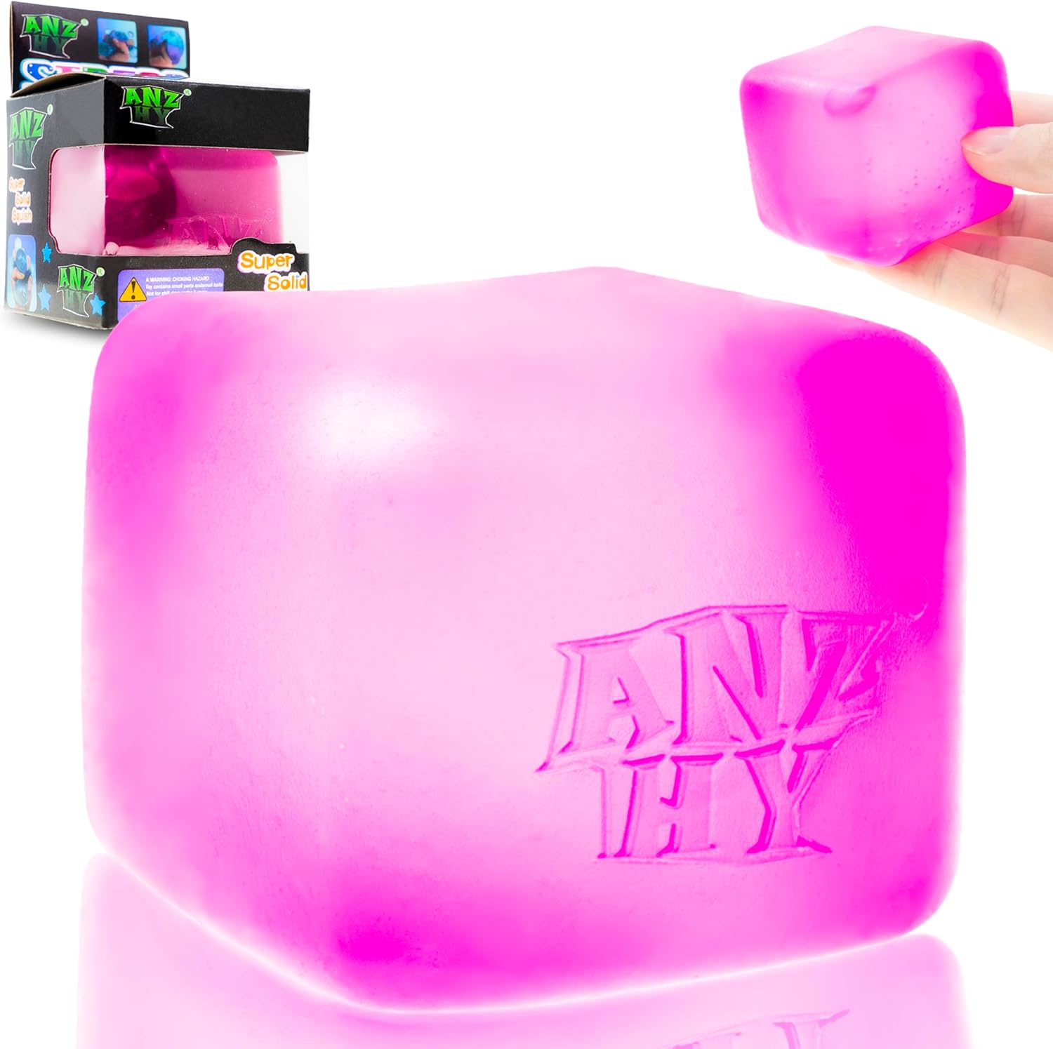 Stress Cube for Kid & Adults, Gel Filled Squishy Toys for Kids Stress Relief, High Density Squeeze Cube for Students Calming, Fidget Squishy Toys for Anxiety Relief(Purple Cube)