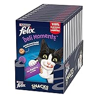 Felix Deli Moments Snack Liquidi per Gatti Adulti con Anatra 44 Confezioni da 10g
