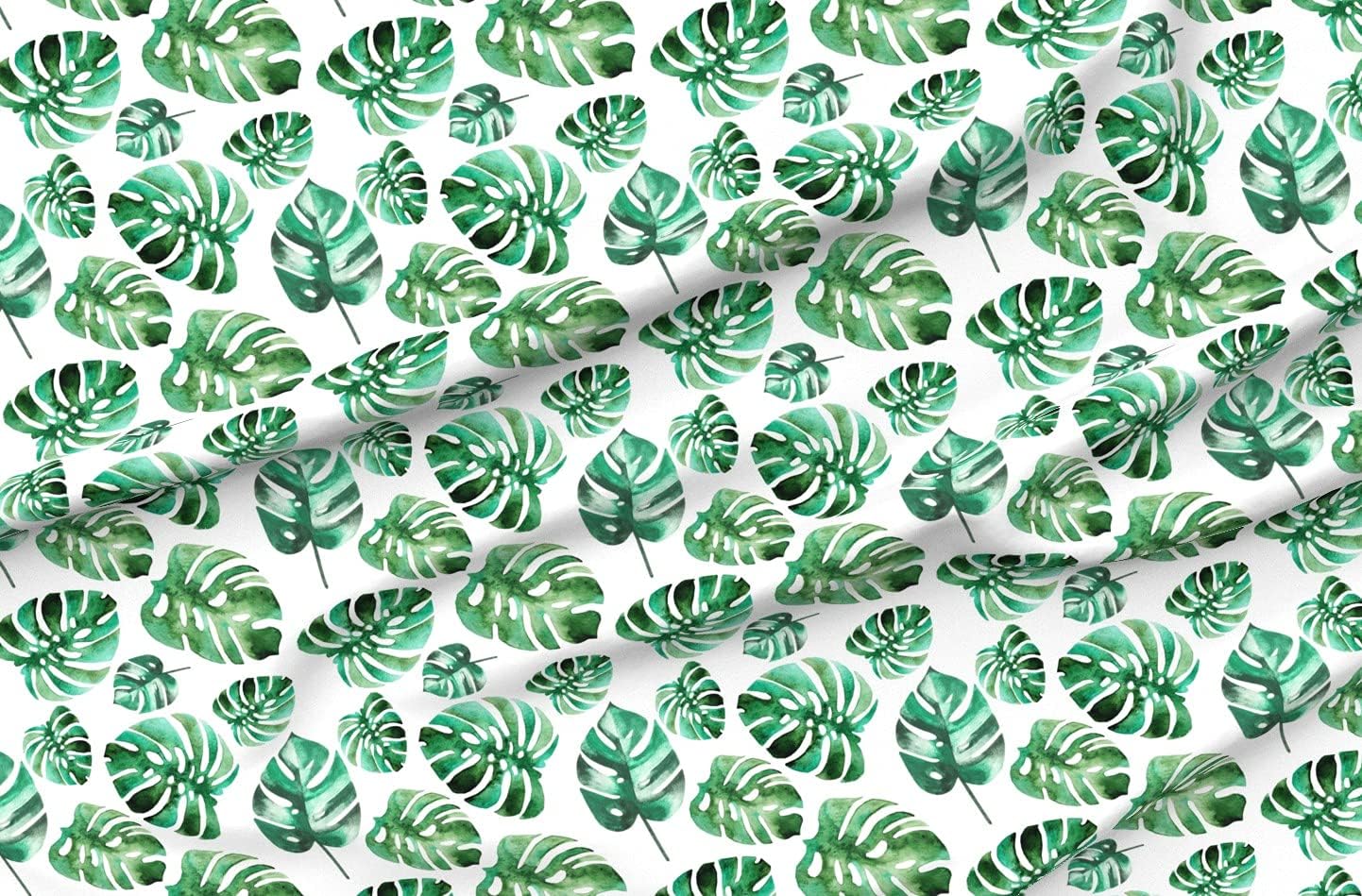 Spoonflower Fabric - Leaves Monstera Leaf Green Tropical Beach Jungle Printed on Minky Fabric by The Yard - Sewing Baby Blankets Quilt Backing Plush