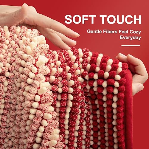 Miniatura 19 de BSICPRO Juego de alfombras y tapetes de baño, 2 piezas de felpilla gruesa y absorbente, antideslizantes, suaves y peludas para baño, lavables a