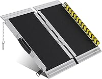 Vista 10 de Rampa portátil para silla de ruedas de 5 pies, rampa portátil plegable de aluminio antideslizante, rampas para sillas de ruedas para el hogar
