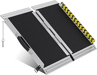 Portable Wheelchair Ramp 2FT, Anti-Slip Aluminum Folding Portable Ramp, Wheelchair Ramps for Home, Weight