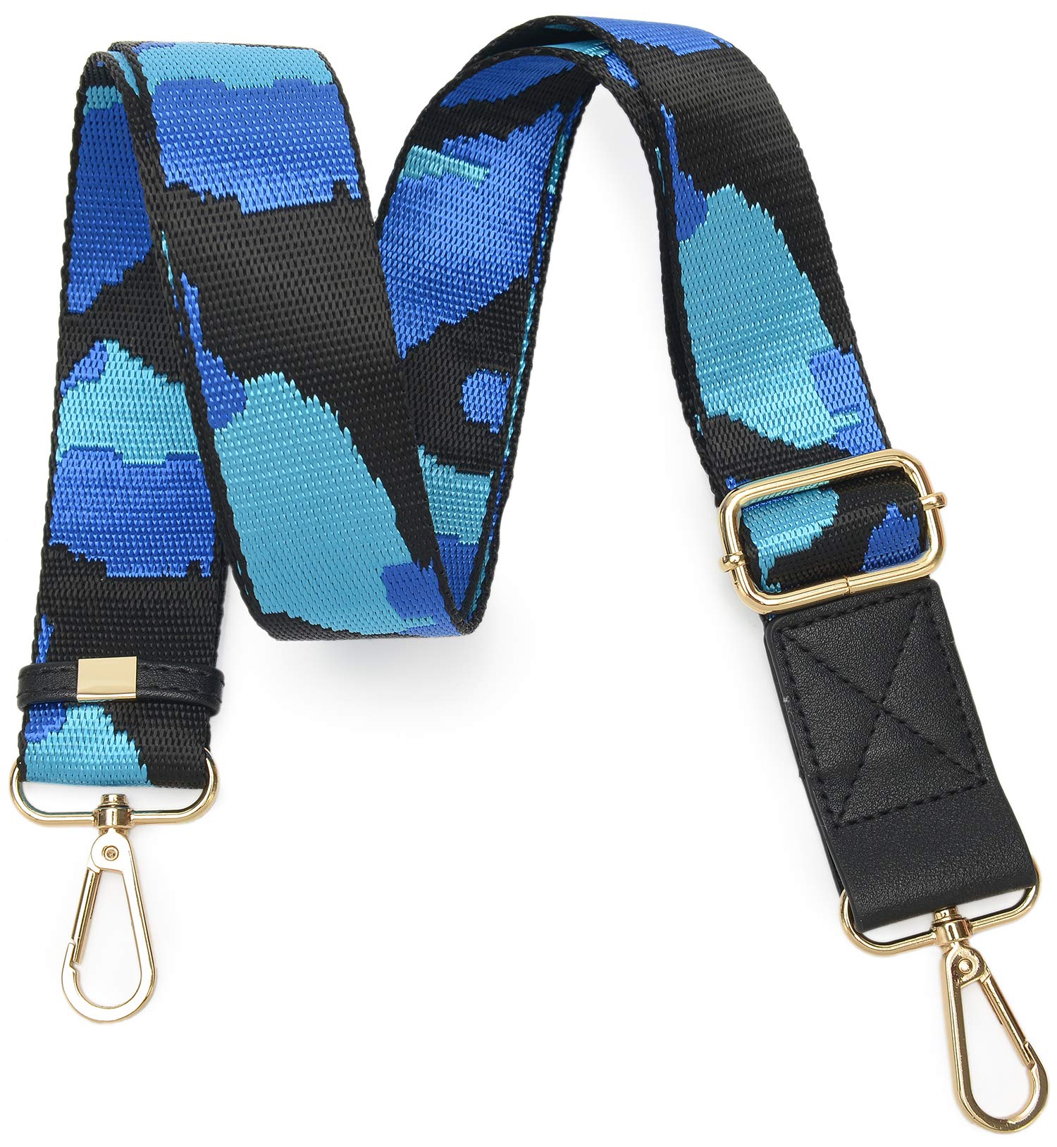 lola mae Wide Shoulder Strap Replacement Adjustable, Removable Guitar Style Multicolor Canvas Crossbody Strap for Handbags (A25)