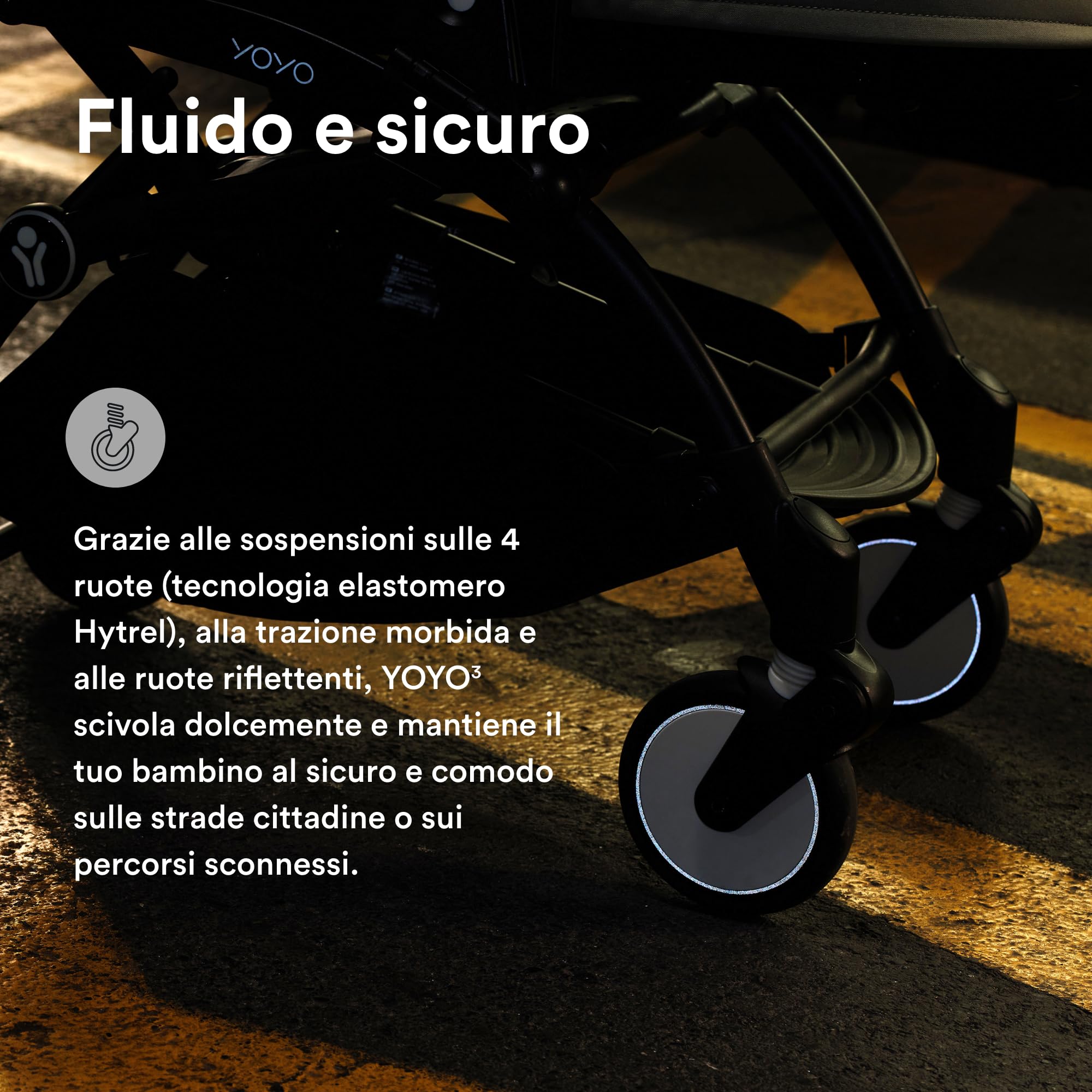 Passeggino Stokke YOYO3 6 mesi Telaio Bianco Cuscino Seduta Toffee Capottina Leggero Compatto Bagaglio a Mano