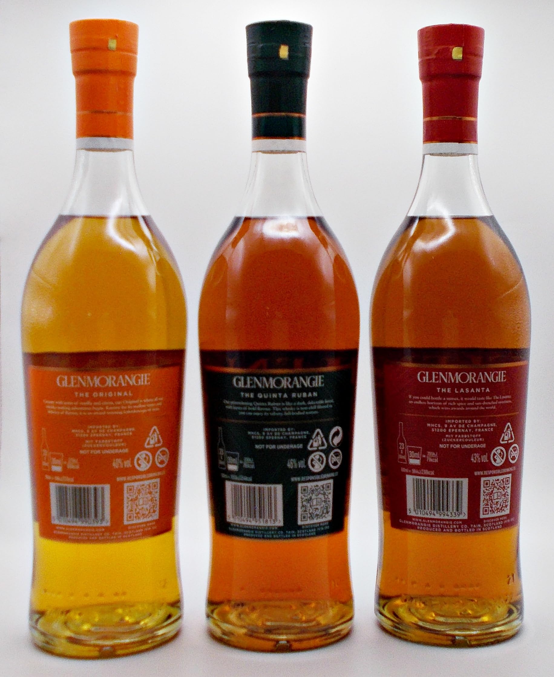 H-BO 3 Flaschen Glenmorangie Scotch Whisky 12, 14 & 15 Jahre Geschenkset