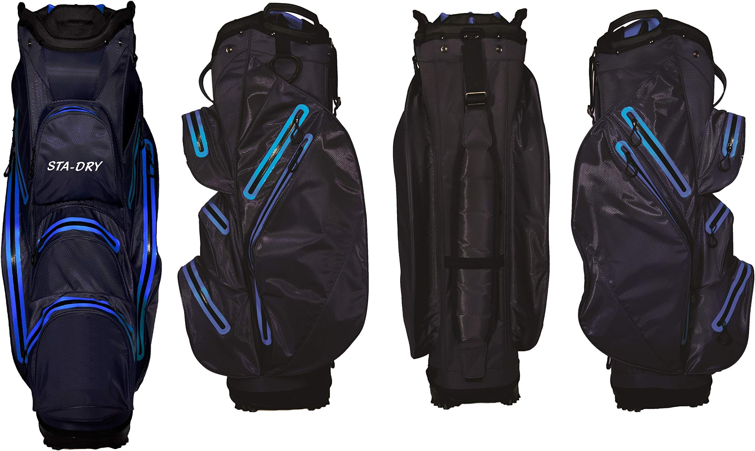 STA-DRY 100% Waterproof Golf Cart Bag Ultralightweight - Navy and Electric Blue