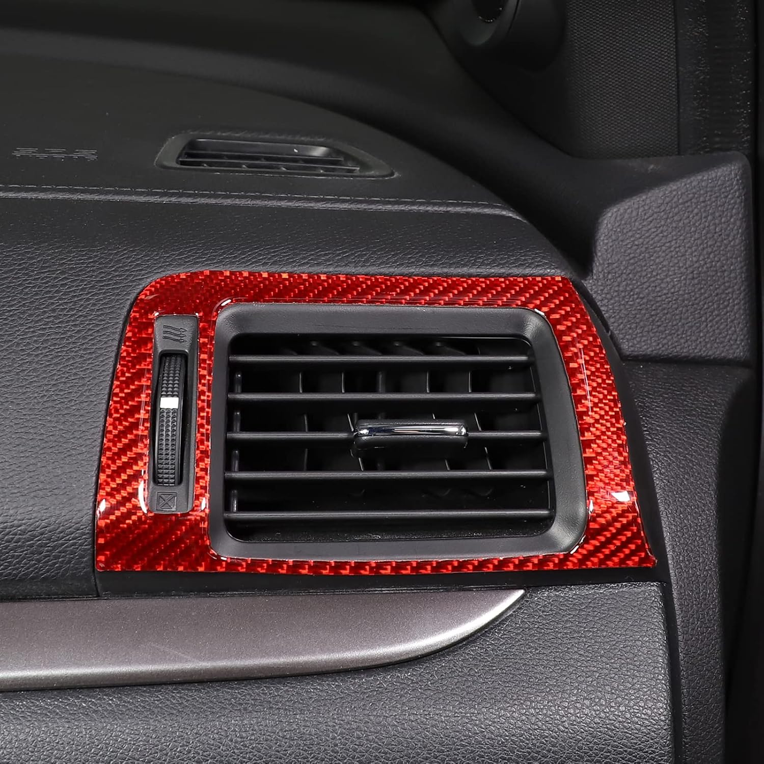 Soft Carbon Fiber Car Central Control Side Air Outlet Frame Sticker,Fit for Honda Pilot 2016-2022,Honda Ridgeline 2017-2023,Honda Passport 2019-2023 (Red Carbon Fiber)