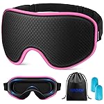 WAOAW Sleep Mask for Men Women: Blackout Eye Masks for Sleep - 3D Breathable Soft Comfortable Eye Mask for Travel - Adjustable Light Blocking Night Masks for Sleeping