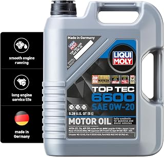 Liqui Moly Top Tec 6600 0W-20 Fully Synthetic Engine Oil 5L - BMW Longlife-17 FE+ Approved Low Friction Formula
