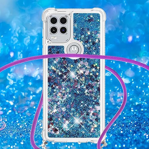 Miniatura 4 de OOPKINS Compatible con Moto G Stylus 2021 5G Glitter Flotante Brillante Arenas movedizas Transparente Silicona TPU Suave con Cordón a prueba de