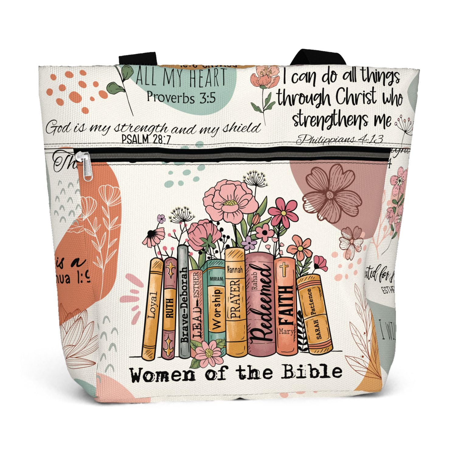 84hoods 15 inch Large Tote Bag for Work for Women. Christian Faith, Jesus God Religious Gift. Waterproof Shoulder Bag. | 15 inch, for Work, Christian