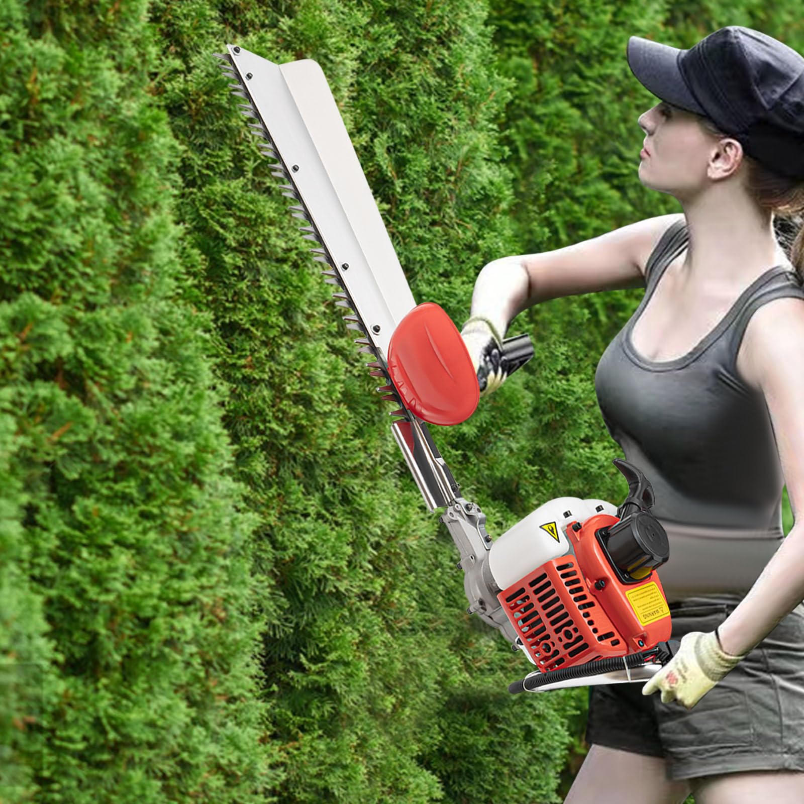 Benzynowe nożyce do żywopłotu, długość cięcia 70 cm, 2-suwowe, 650 W, 22,5 CC, jednostronne nożyce do żywopłotu, odpowiednie do przycinania krzewów i niskich krzewów, do pielęgnacji