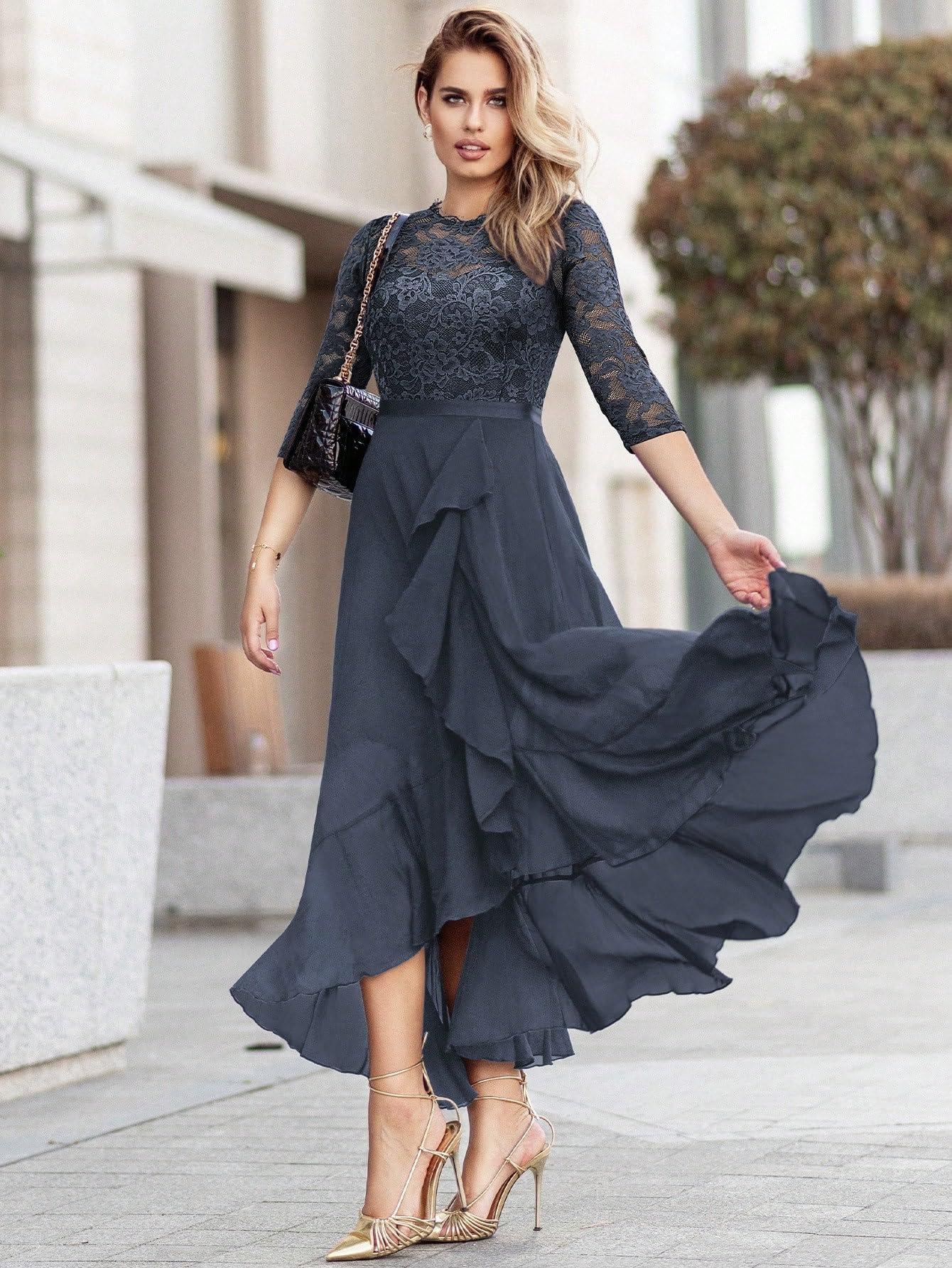 sachin and babi light blue dress Chiffon Applique A-Line Summer Wedding Dress Beach Western Romantic  Adorable
