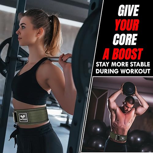 Miniatura 8 de Cinturón de levantamiento de pesas de nailon de 4 pulgadas con hebilla de liberación rápida, cinturón para entrenamiento cruzado, culturismo,