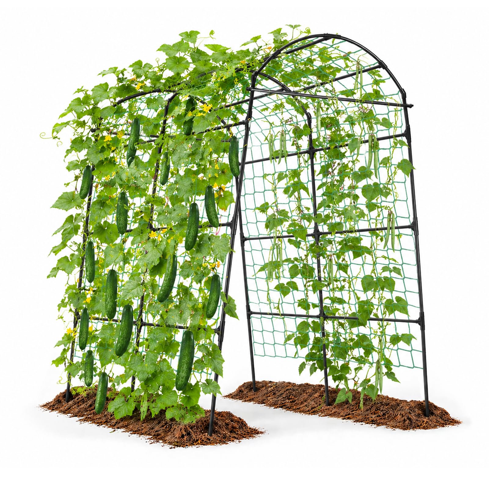 Rankgitter für Kletterpflanzen, Gurken Rankhilfe Metall, Garten Spalier Pflanzenspalier für Tomaten, Gemüse Blumen Kletterpflanzen Schwarz