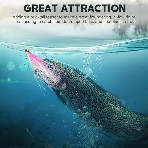 Miniatura 6 de Clouser Minnow - Señuelo de pesca con mosca, señuelo de pesca con mosca de agua salada, moscas de lubina a rayas de pesca con cola de buque