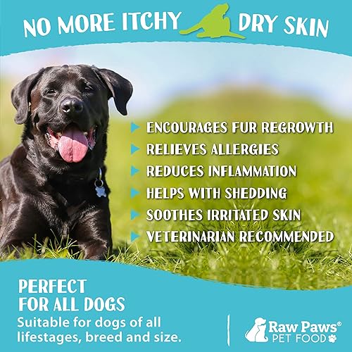 Miniatura 5 de Raw Paws Skin & Coat Treats para perros, 10 onzas (paquete de 100)  Hecho en Estados Unidos  Golosinas de coco y salmón Omega 3  Masticables para