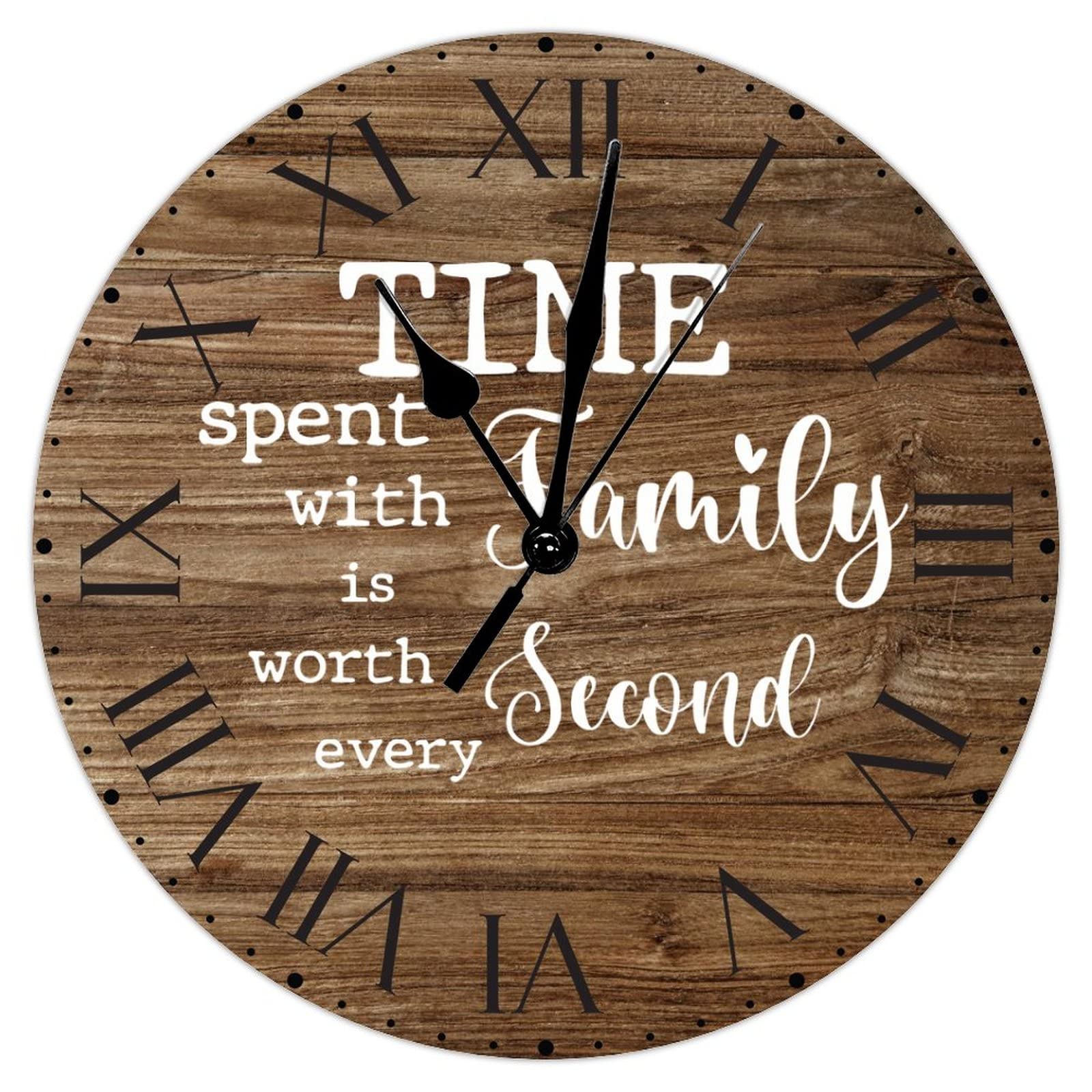 Horloge murale en PVC de 30,5 cm avec chiffres romains pour salon