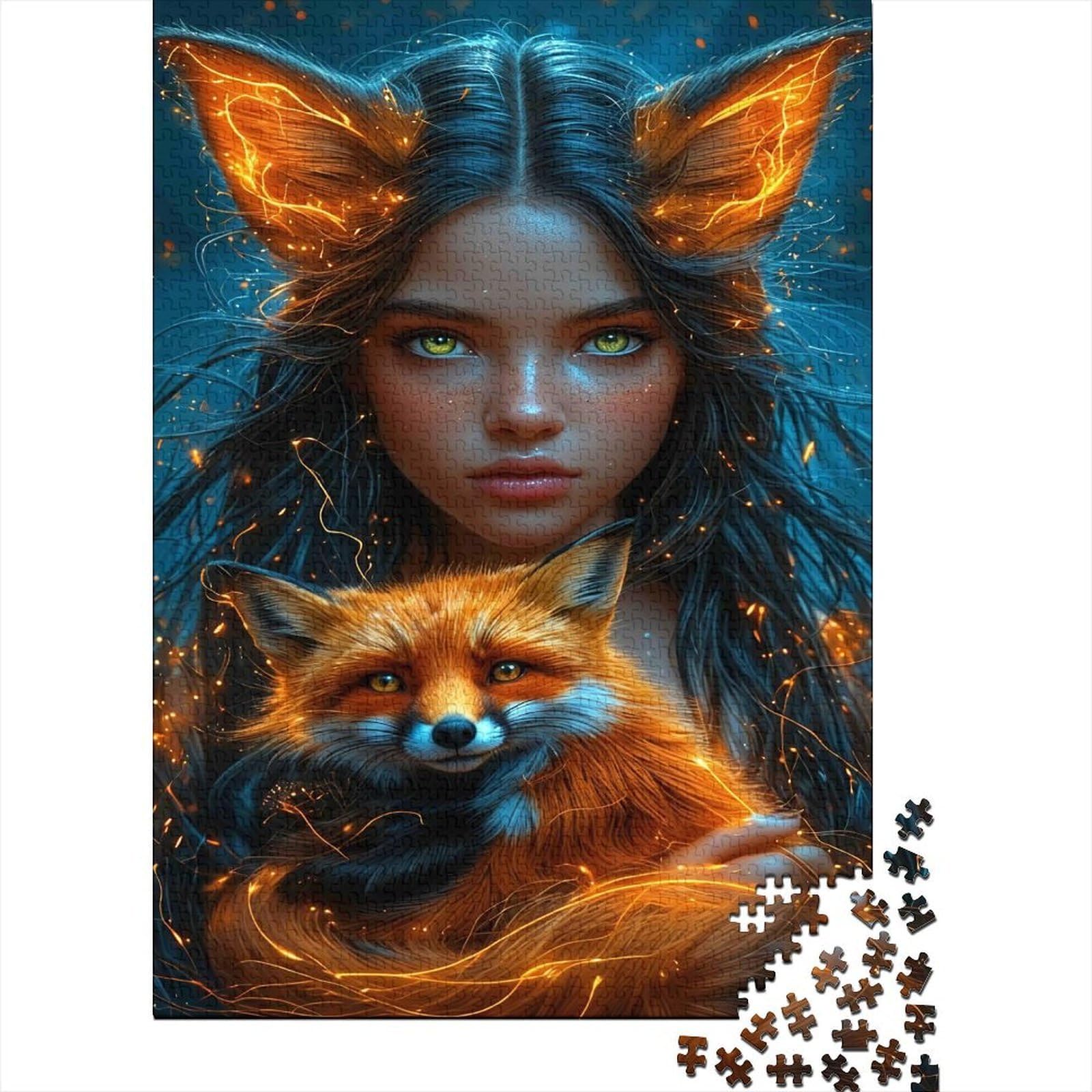 Fox Jigsaw Puzzle Fantasy Animal Gift for Relaxation Decor nan
