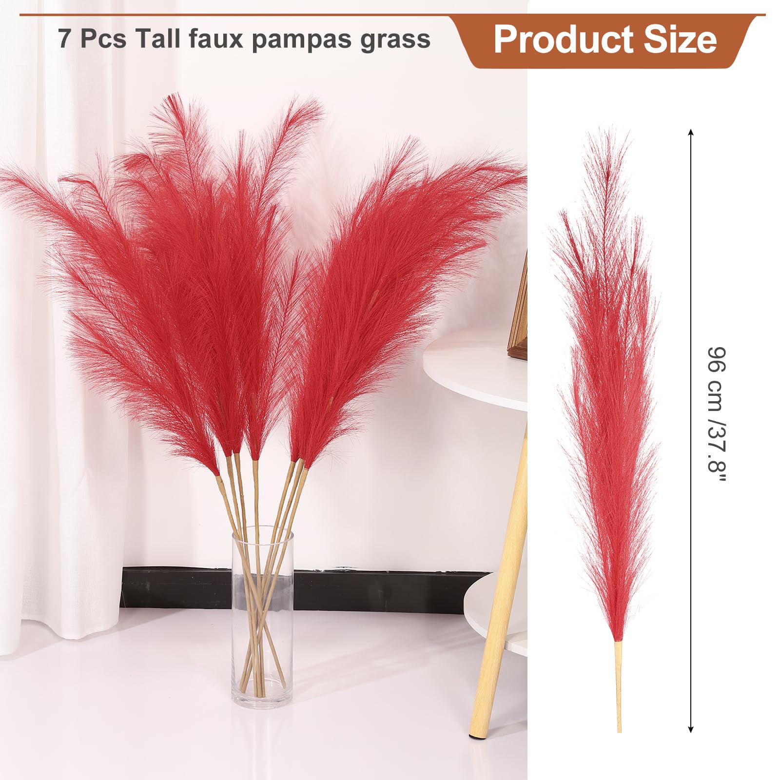 PATIKIL 37.8in Tall Pampas Decor - Image 2
