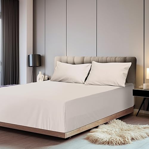 Miniatura 7 de Zaizaihome Sábana bajera ajustable 100% de algodón egipcio tamaño Queen, sábana inferior de 800 hilos, lujosa y suave, calidad de hotel, sábana