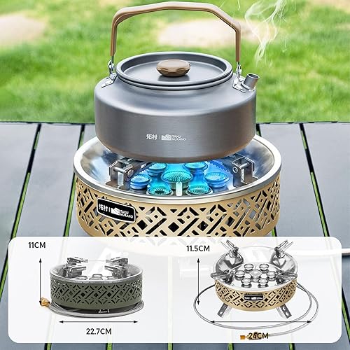 Miniatura 7 de Estufa portátil de camping ligera estufa plegable para mochileros adecuada para acampar al aire libre, cocina, senderismo y picnic, 19800W, color