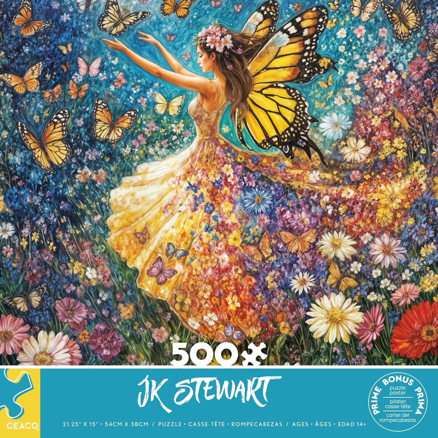 Amazon.com: Ceaco - JK Stewart - Lady Butterfly - 500 Piece Jigsaw