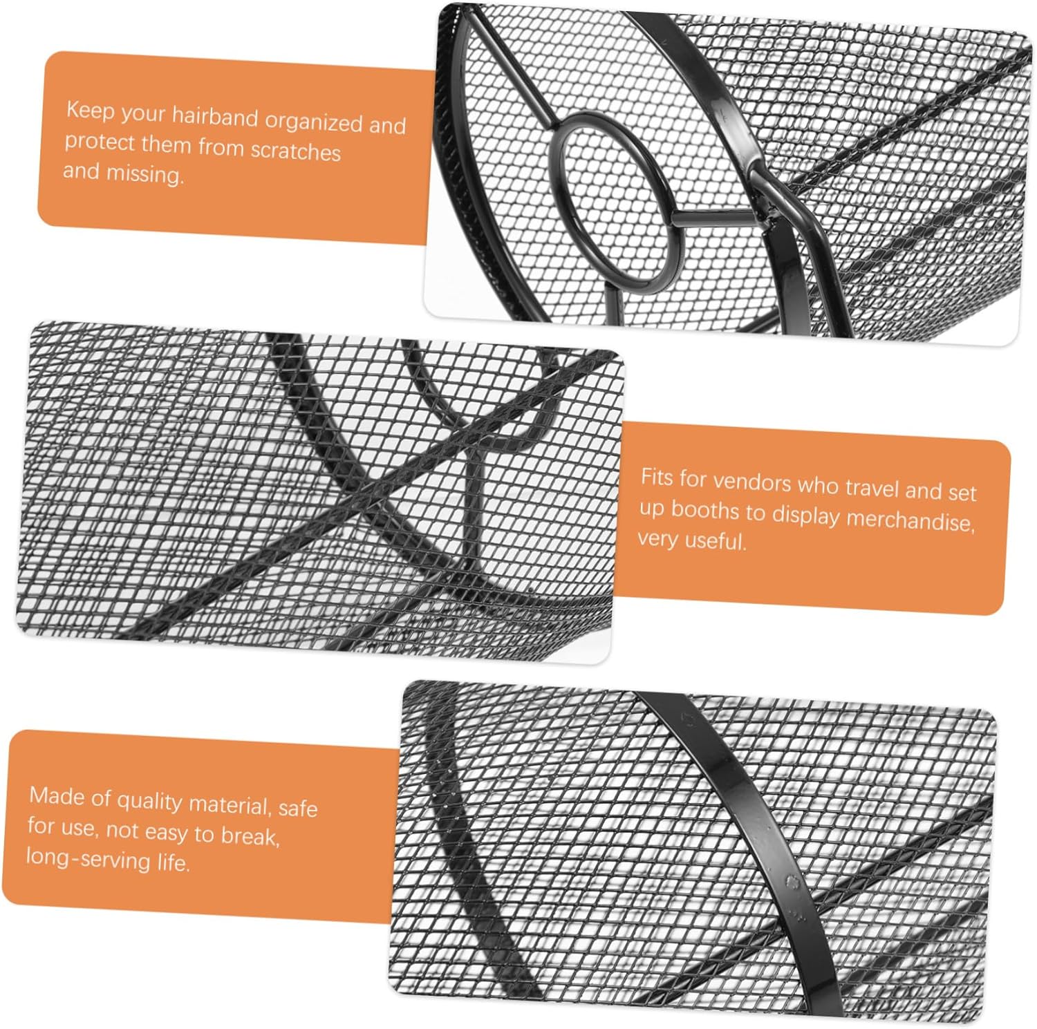 Didiseaon Headband Color Rack Display Hair Black Plastic