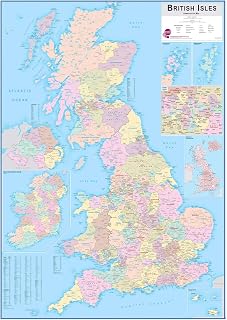 Large British Isles Administrative Map (Laminated) - 84.1 x 118.9 cm