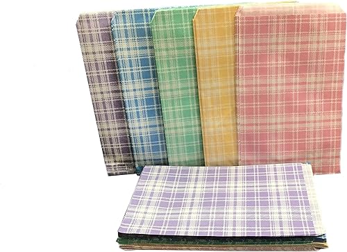 N'icePackaging, NP-EN-8165-MXx100 - 100 bolsas decorativas de papel plano para regalo, 100 unidades de 6 x 9 pulgadas, patrón de cuadros mixtos en