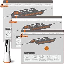 Vacuum Bags for Travel with Rechargeable Air Pump, Compression Packing Bags 80% Space Saver Vacuum Seal Bags for Clothing, Blankets, Comforters, Pillows, Suitcase and Luggage-12Pack