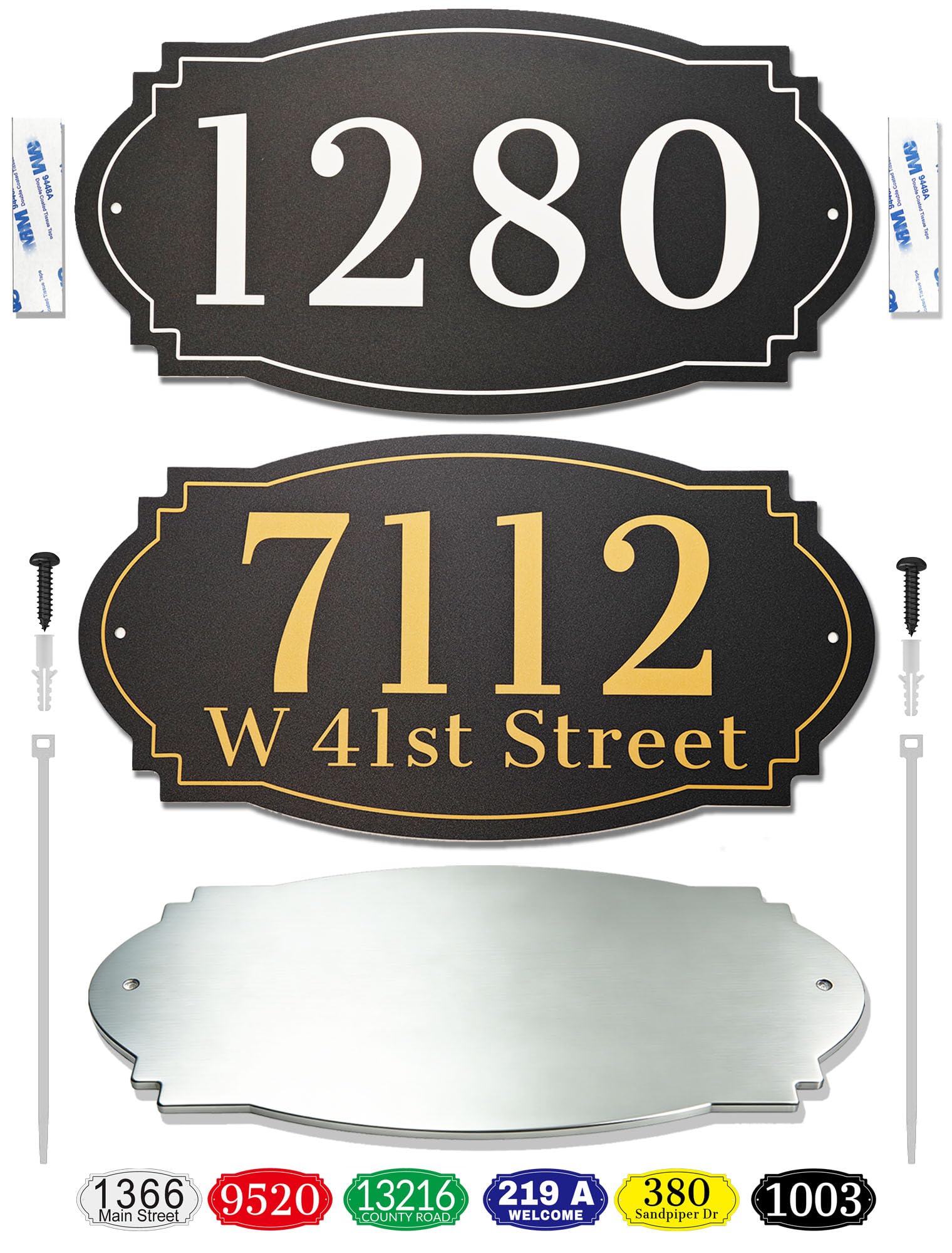 Metal Address Signs for Houses Rustproof Aluminum Powder Coated