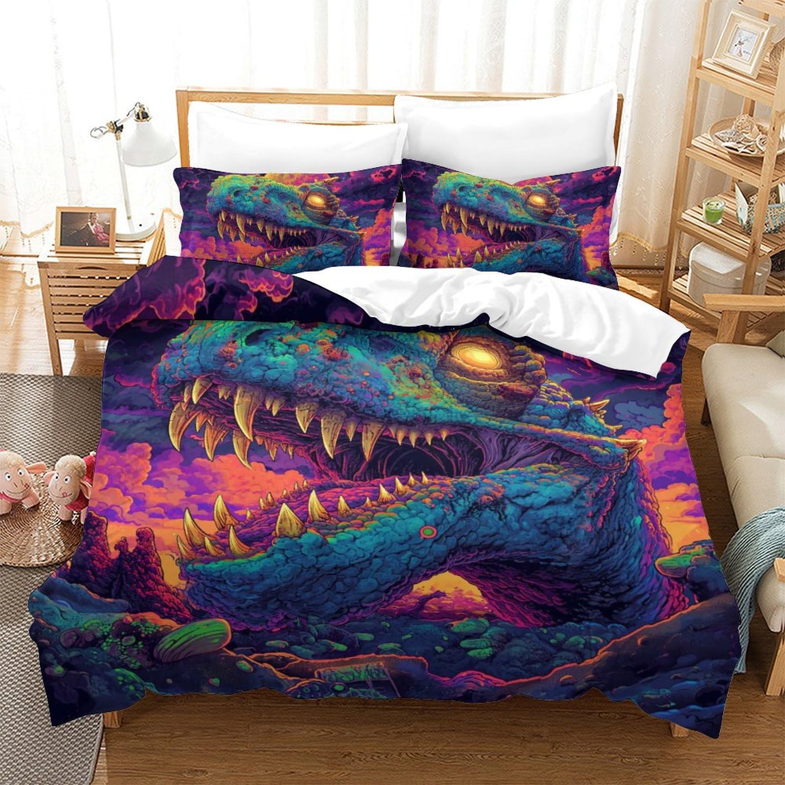 Housse de couette dinosaure 3D pour transformer la chambre d'enfant en univers jurassique