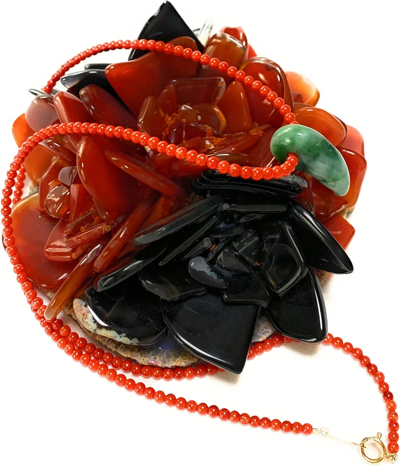 金運爆上げ 特別祈祷 翡翠製 古代勾玉型御守り ネックレス 奈良大神