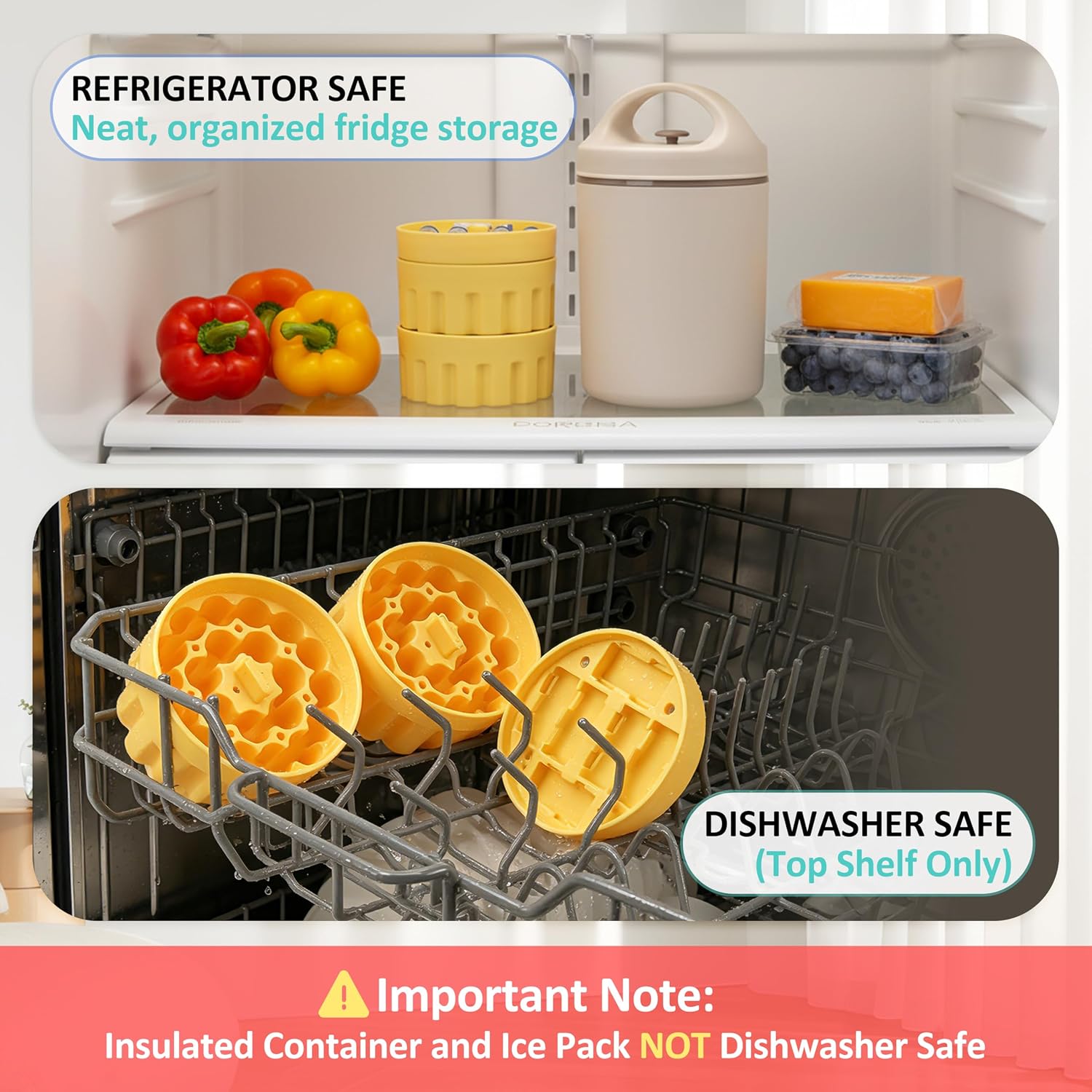 Peptide Vial Storage Container for Freezer, 3ml 48‑Slot Vial Organizer Jar with Insert & Ice Pack, Top-Rack Dishwasher Safe Insert (Vials Not Included)