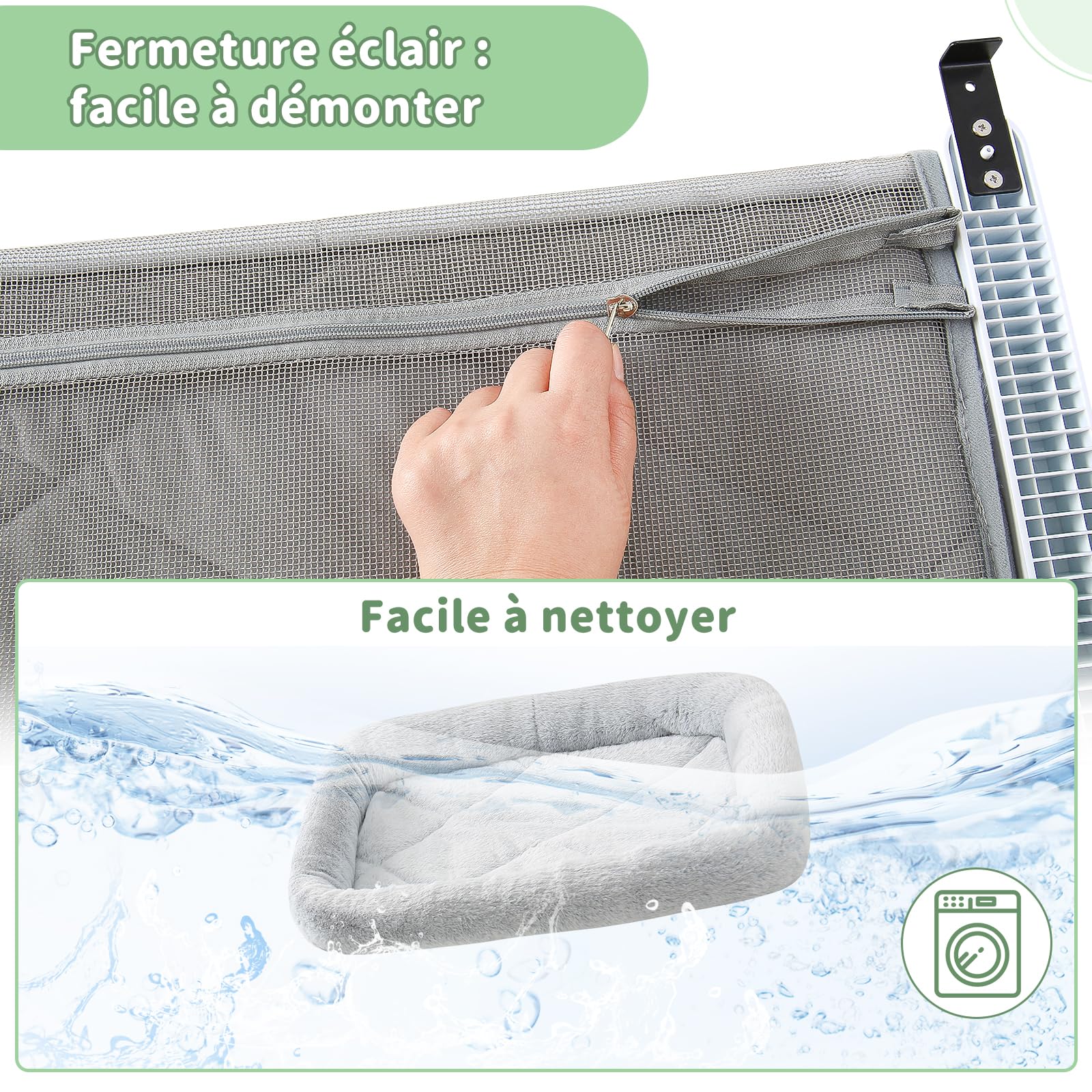 GUUSII HOME Hamac pour Chat Fenetre Panier Suspendu Chats Perchoir Lit Radiateur Etagere Transat Balcon Robuste Pas de Ventouse Facile à Monter et à déplacer Jusqu'à 18kg (Gris,M)