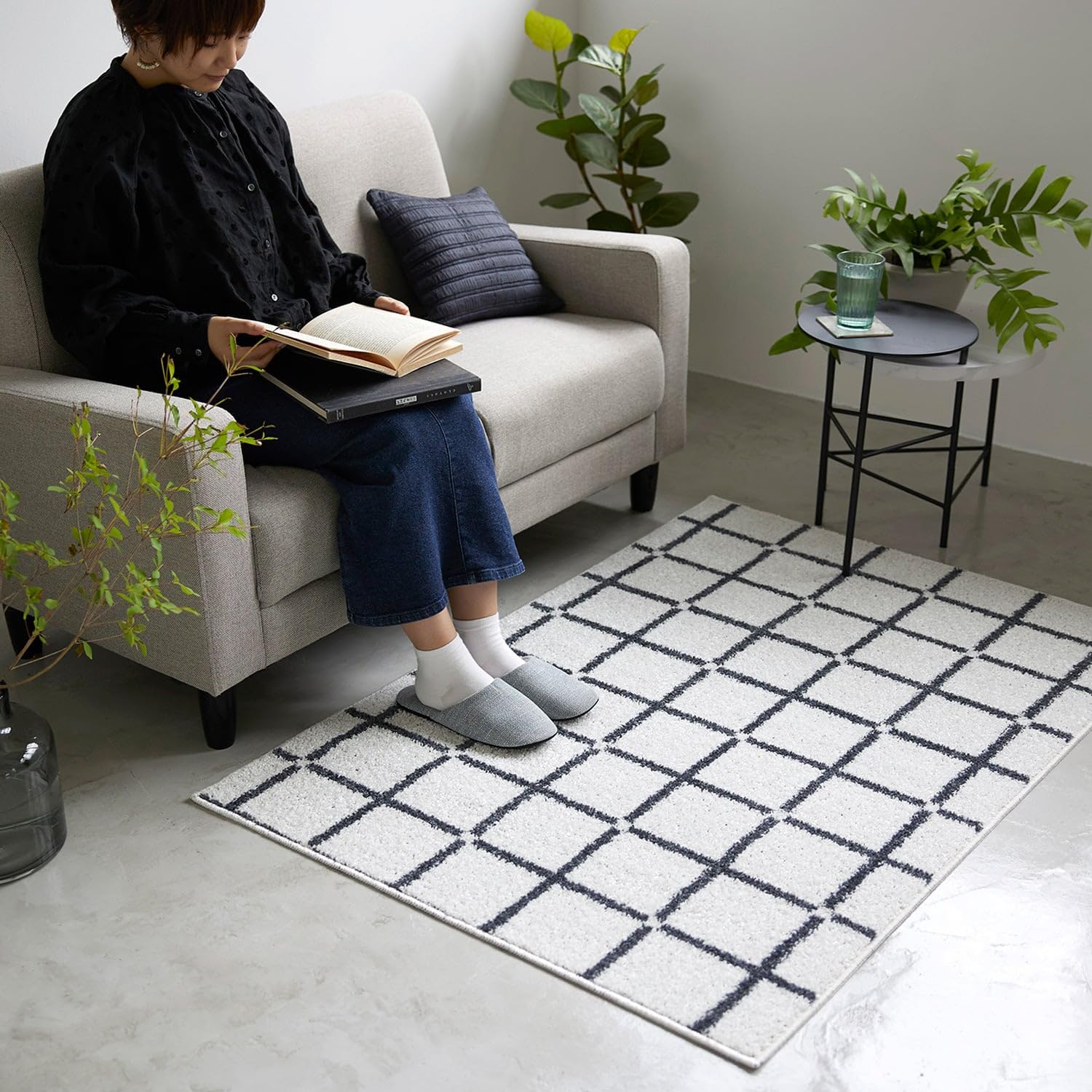 Amazon | スミノエ HOME ラグマット オセロ 90×130cm 床暖房対応 日本