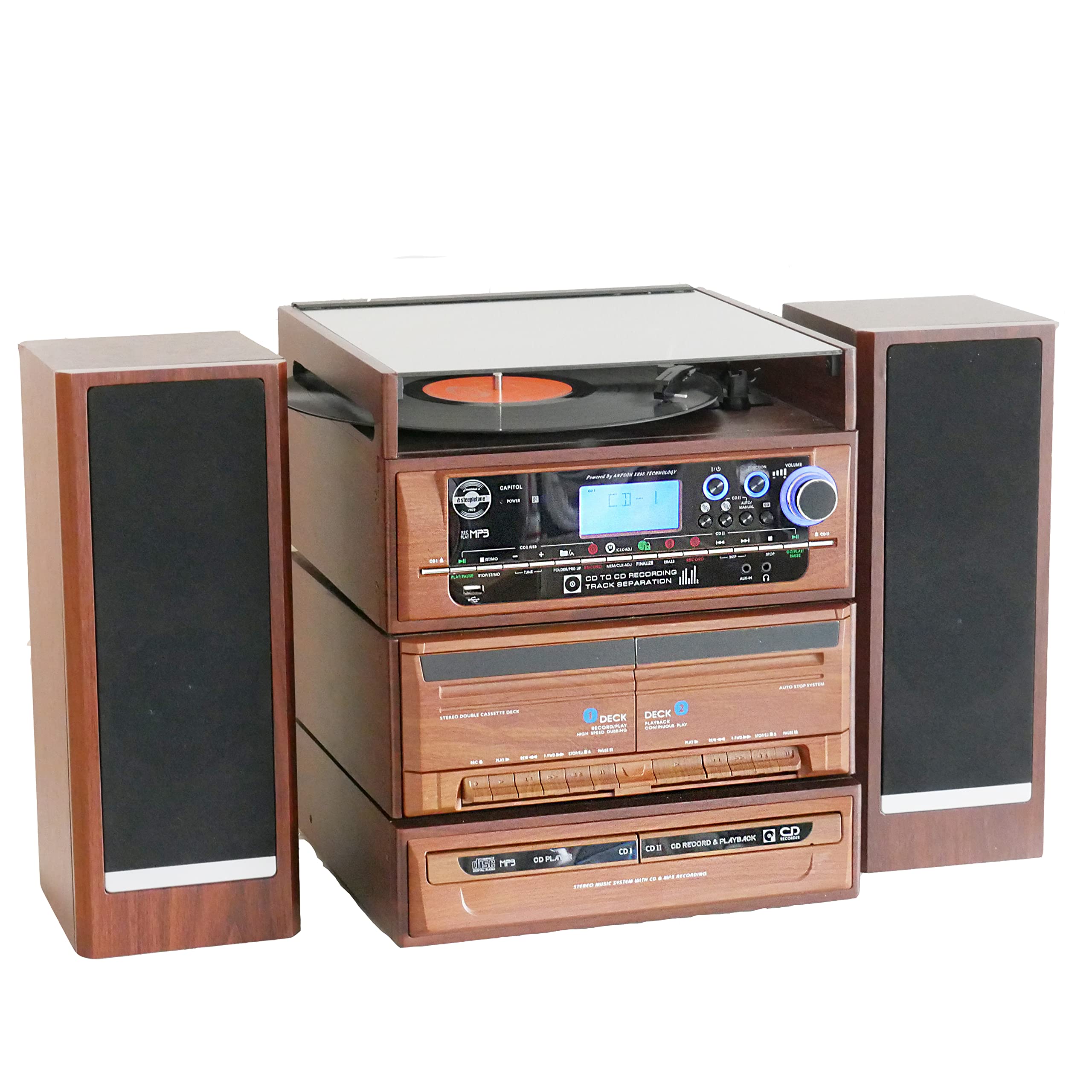 Buy Steepletone Capitol (2023) Vinyl Record Player CD Music Centre